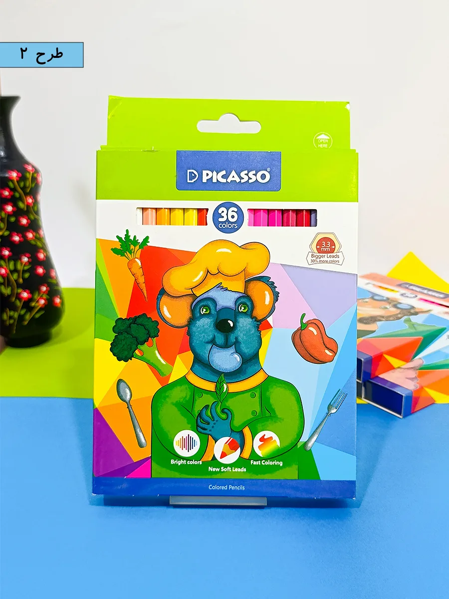 36 color Picasso colored pencils, cardboard box, code gol-36-c