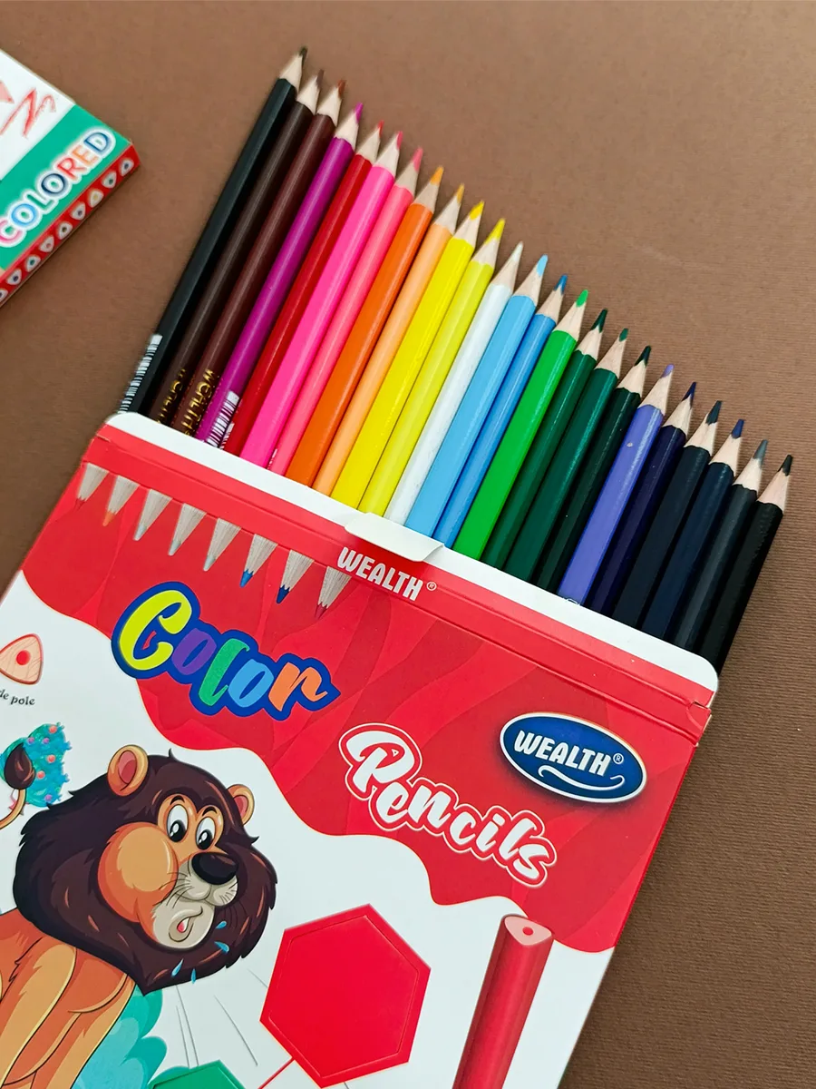 Wealth 24-color colored pencils,cardboard box