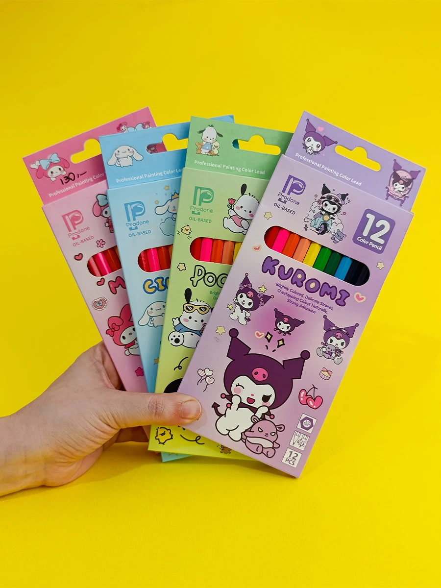 12 colored pencils-Proudon brand-cardboard box