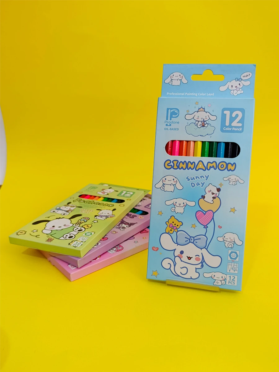 12 colored pencils-Proudon brand-cardboard box