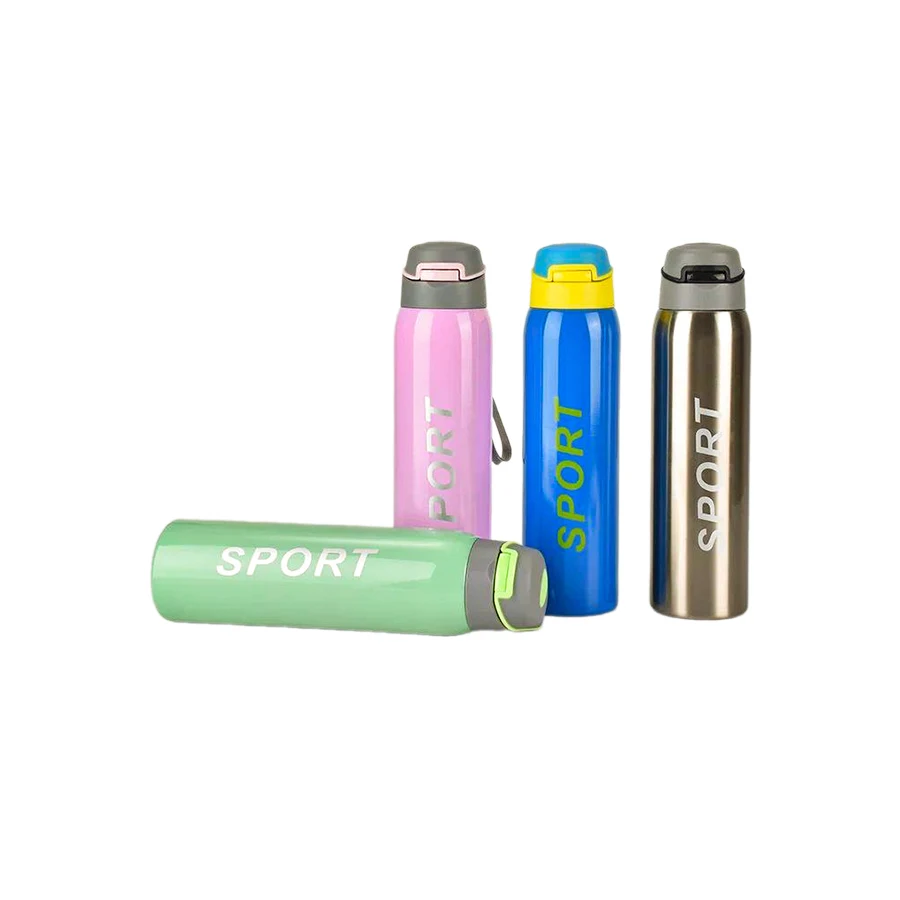 Single color steel flask thermos with a sport design