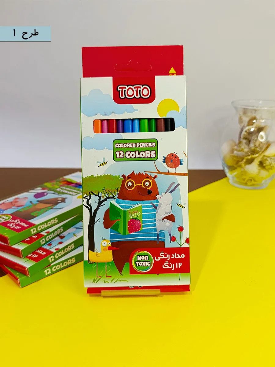 12 color pencils of Toto brand, cardboard box, code 3110