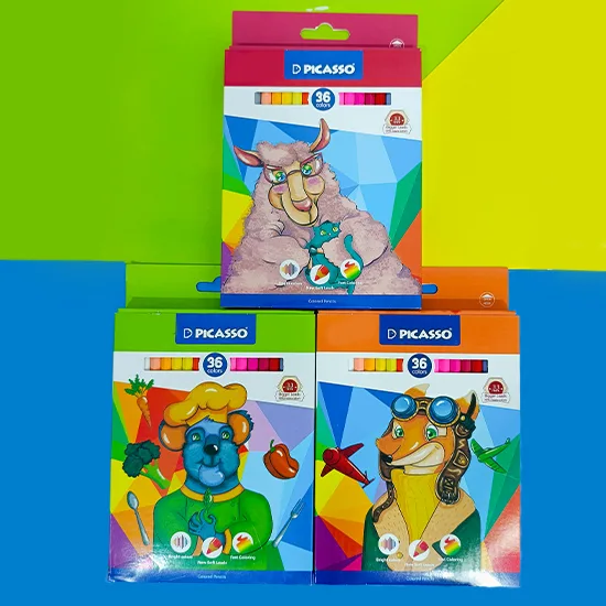36 color Picasso colored pencils, cardboard box, code gol-36-c