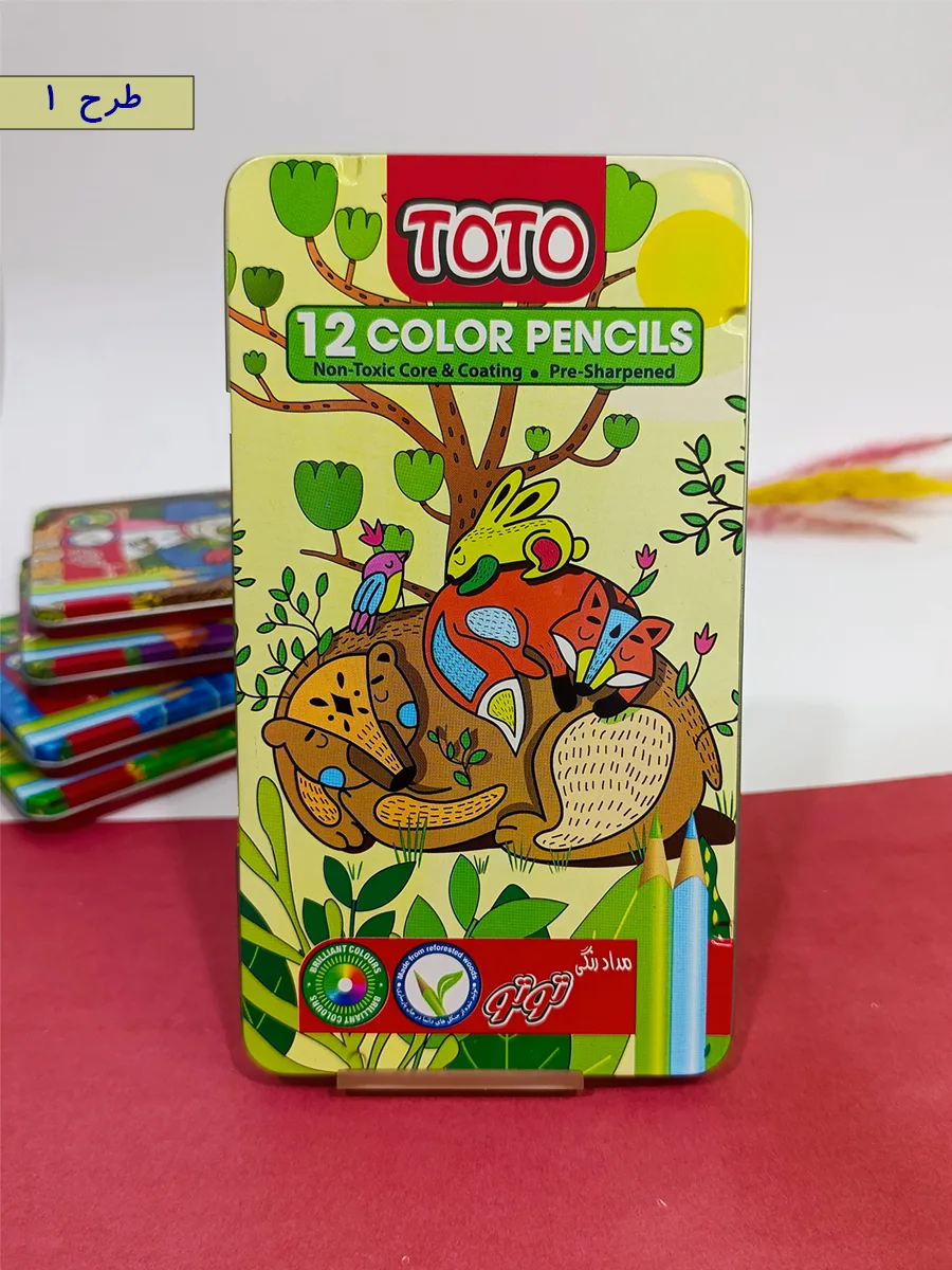Colored pencils 12 colors  Toto brand, metal box code 3134