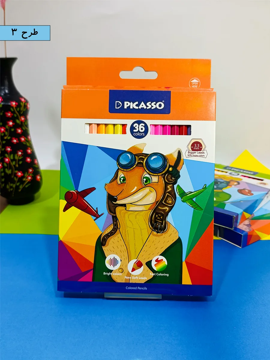 36 color Picasso colored pencils, cardboard box, code gol-36-c