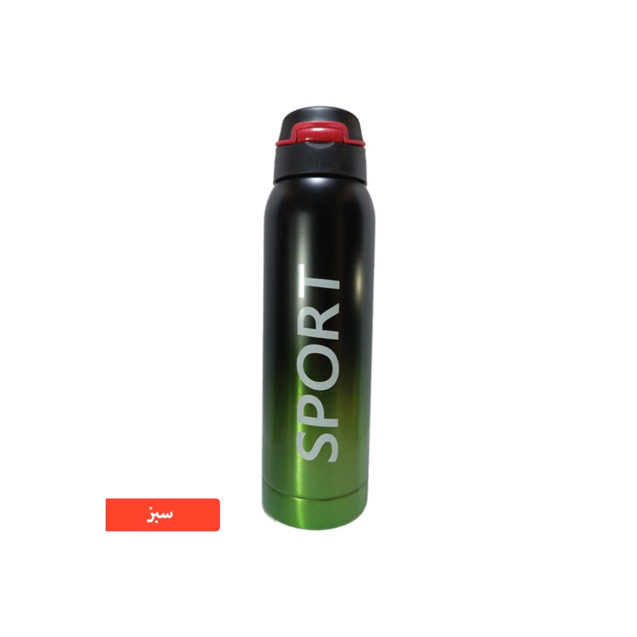 Stainless steel flask thermos with straw, sport design