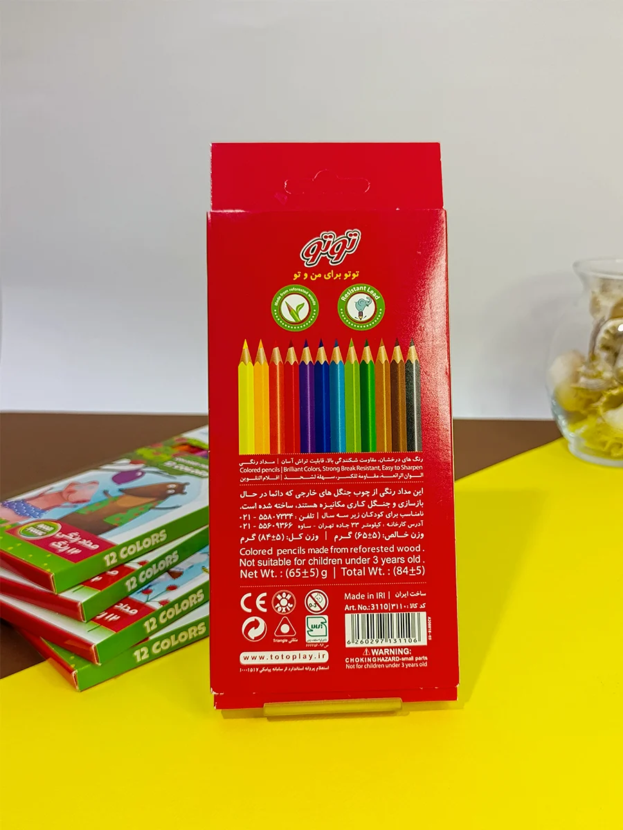 12 color pencils of Toto brand, cardboard box, code 3110