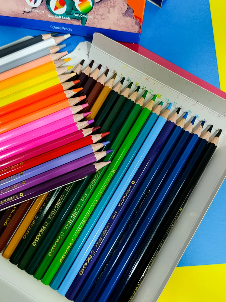 36 color Picasso colored pencils, cardboard box, code gol-36-c