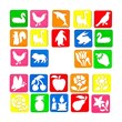 Animal, flower and fruit stencils, model k1, set of 24 pieces