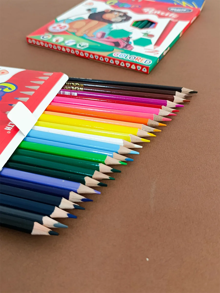 Wealth 24-color colored pencils,cardboard box