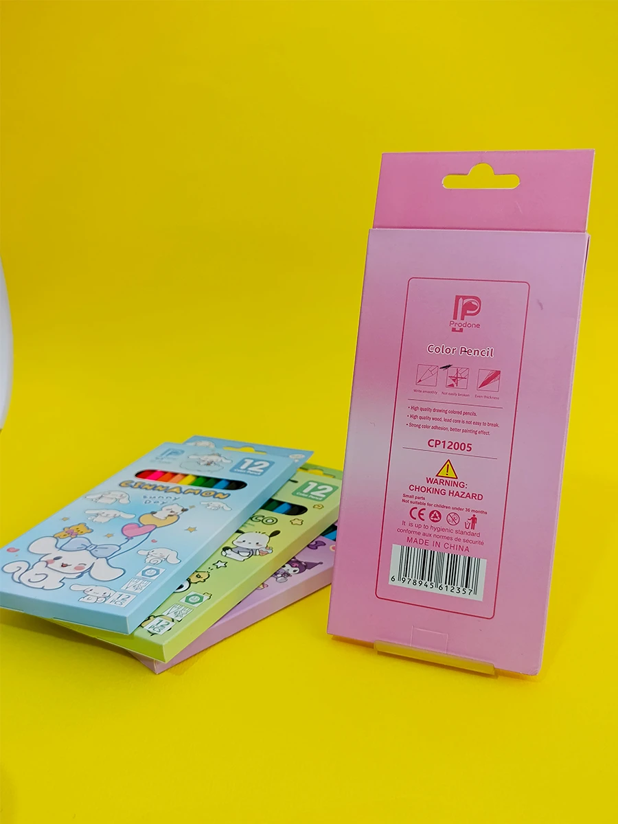 12 colored pencils-Proudon brand-cardboard box