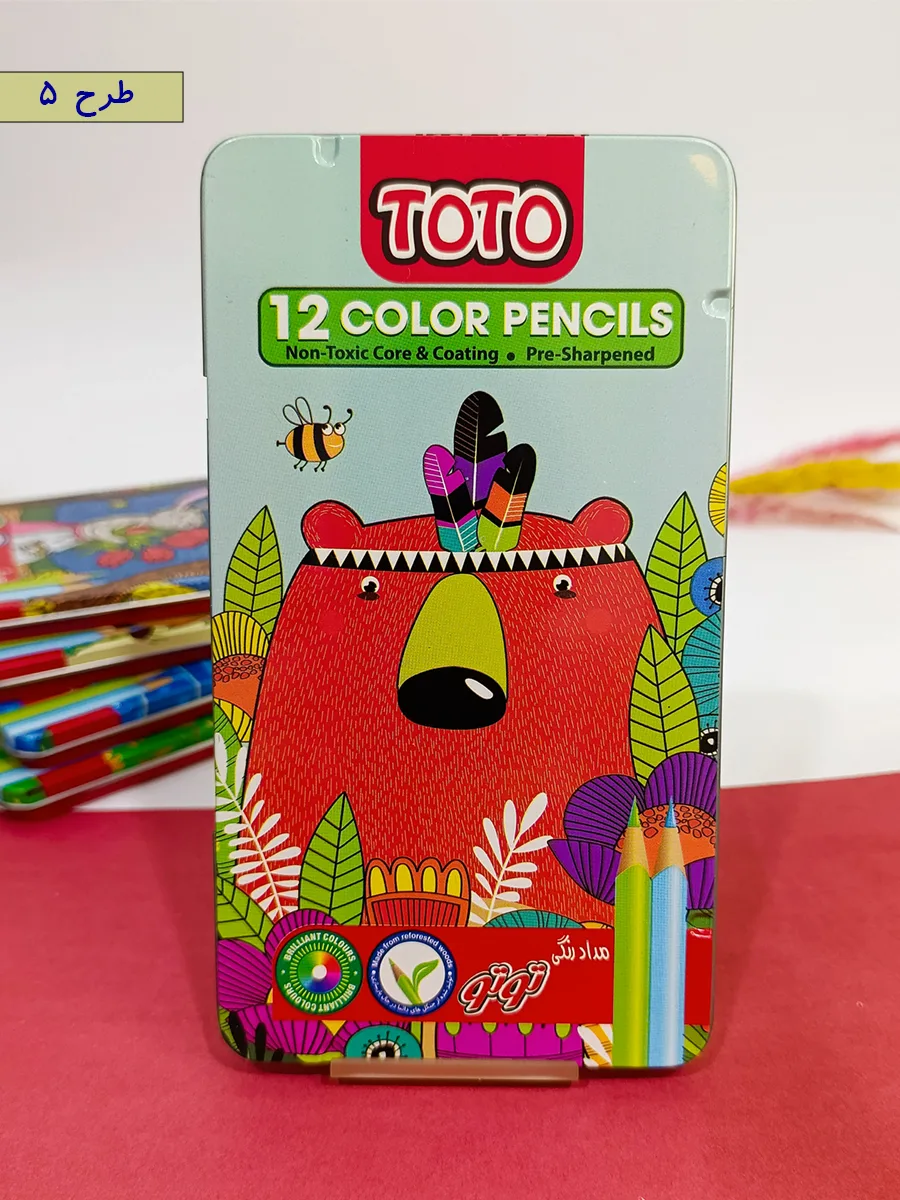 Colored pencils 12 colors  Toto brand, metal box code 3134