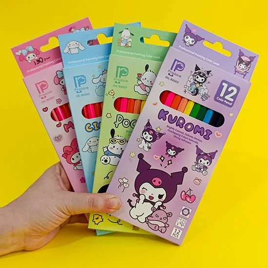 12 colored pencils-Proudon brand-cardboard box