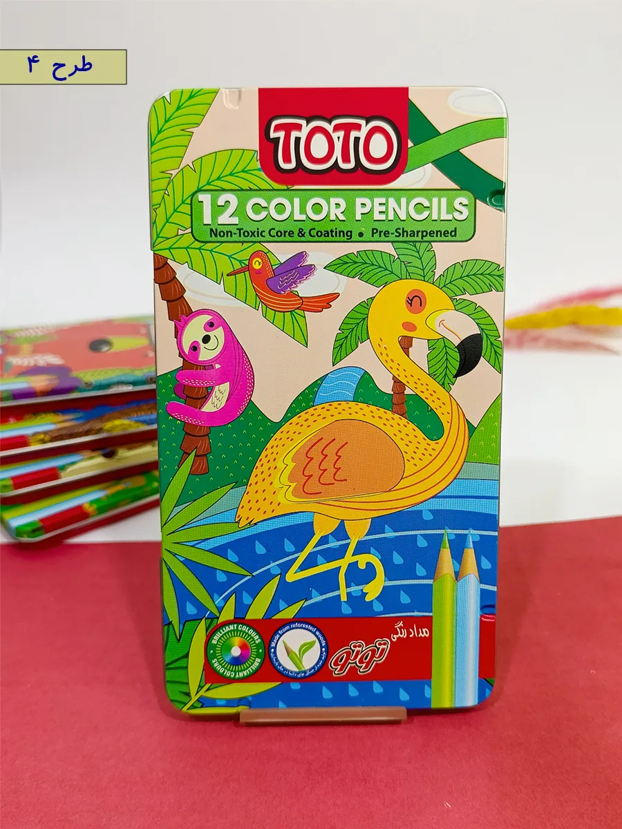 Colored pencils 12 colors  Toto brand, metal box code 3134