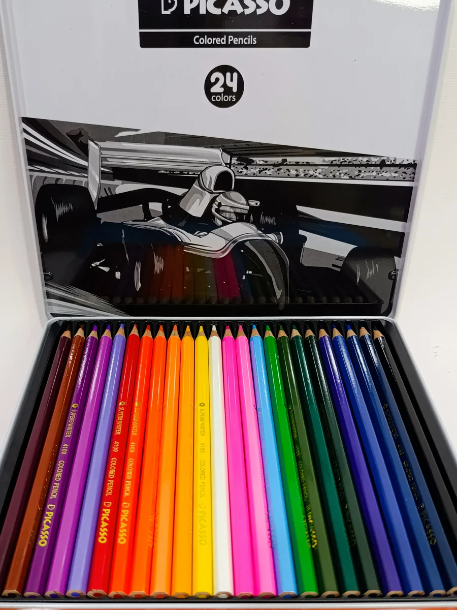 Picasso 24-color colored pencils, metal box, code 123