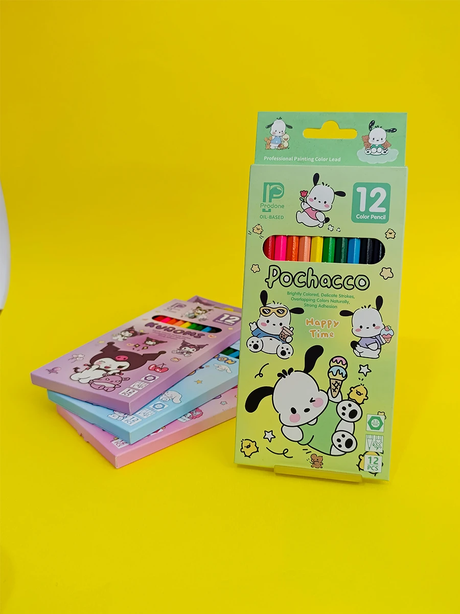 12 colored pencils-Proudon brand-cardboard box