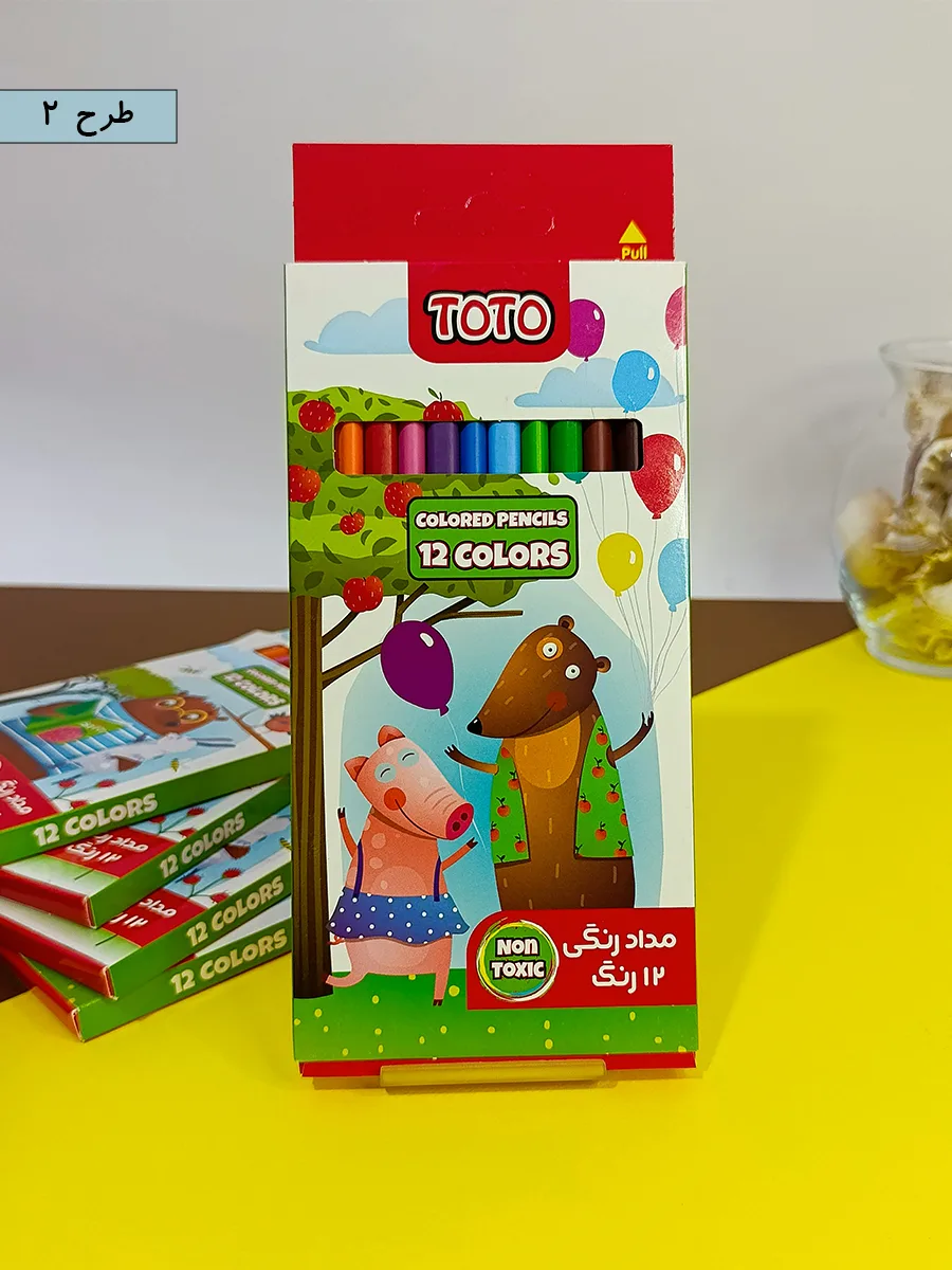 12 color pencils of Toto brand, cardboard box, code 3110