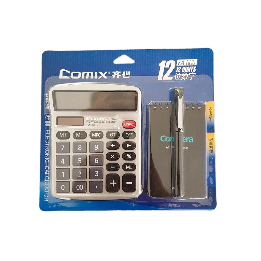 Notebook and pen calculator gift set from comix brand code KA-805